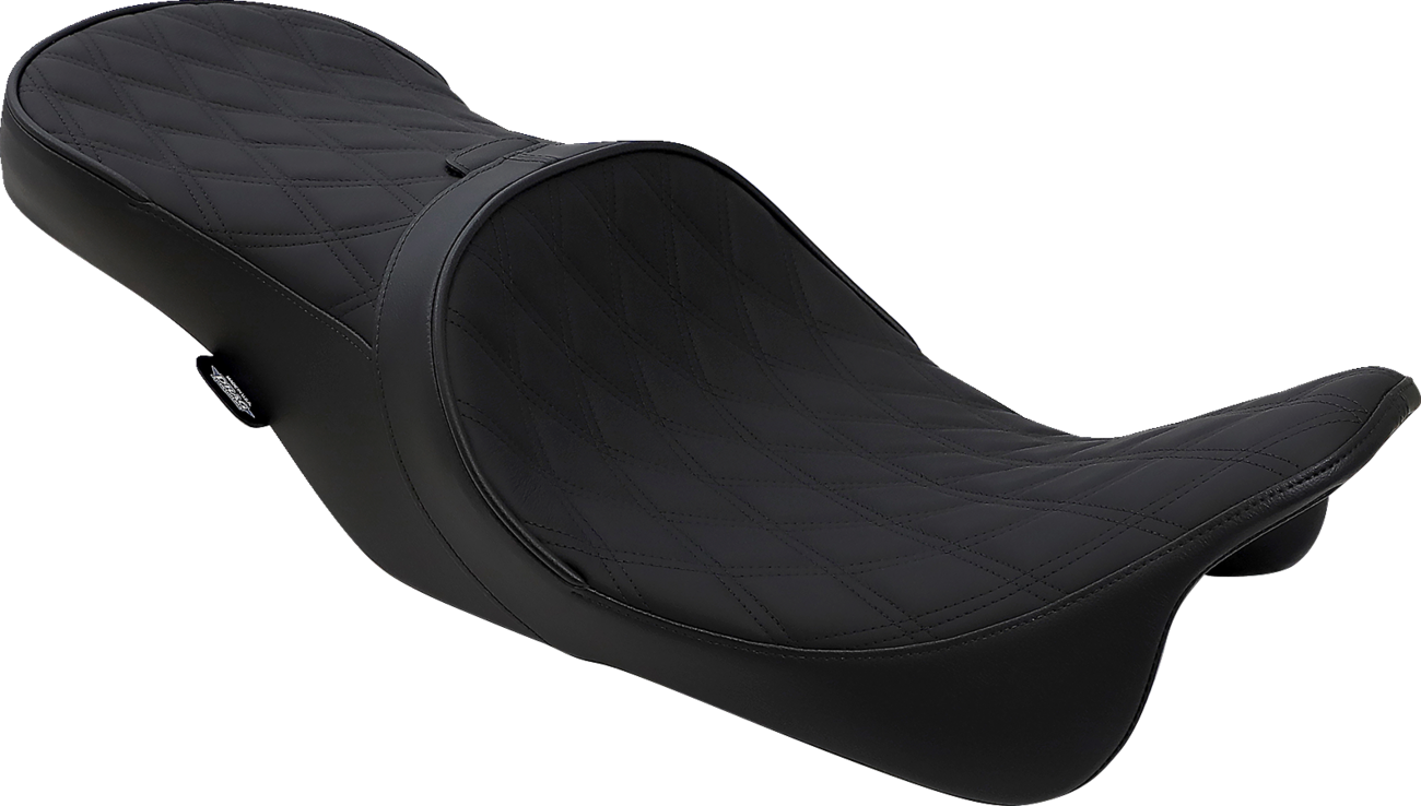 Drag Specialties Seats Low Touring Seat - Solar Reflective - Double Diamond - With Backrest Receiver - FL '08-'23