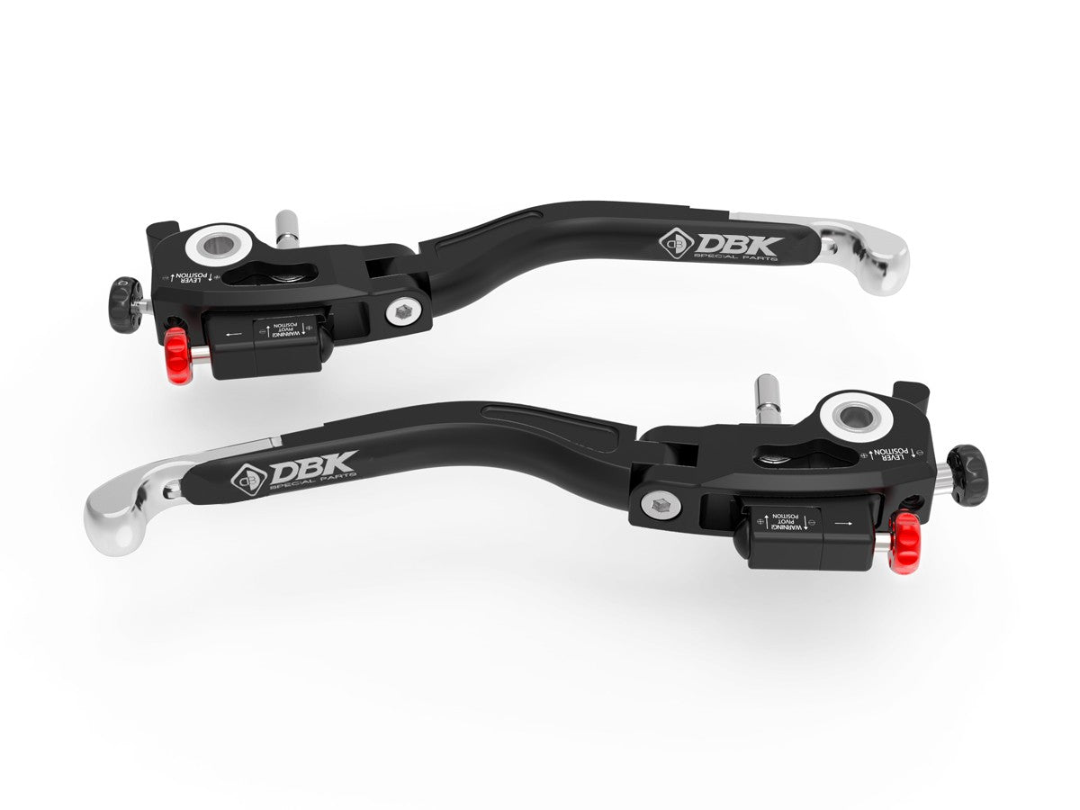 Ducabike DBK L38 Ultimate Brake + Clutch Levers Double Adjustment - BLACK-SILVER