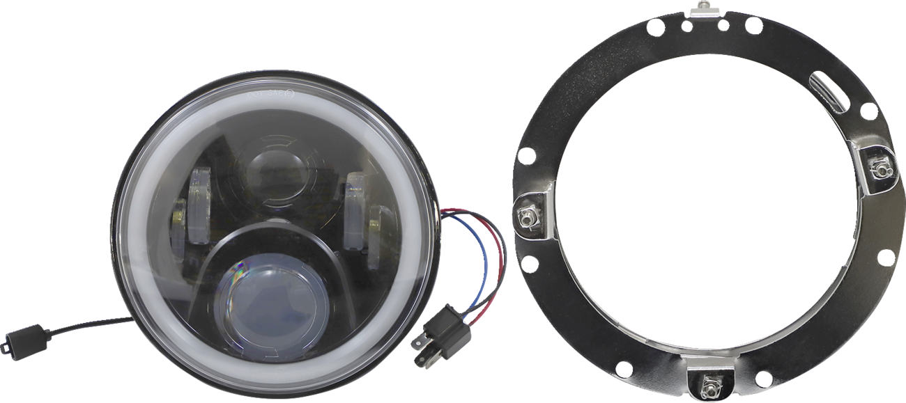 Custom Dynamics ProGLOW™ 7" Headlamp - With Mounting Ring - Black