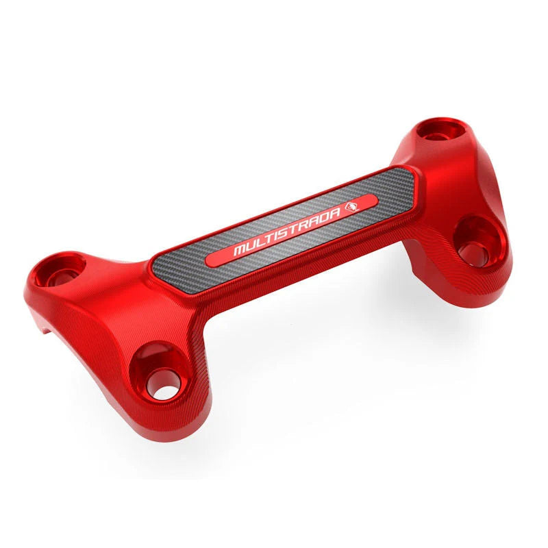 Ducabike DBK Carbon Fiber 3D Handlebar Clamp Multistrada V4 V4S Pikes Peak V4RS - Red