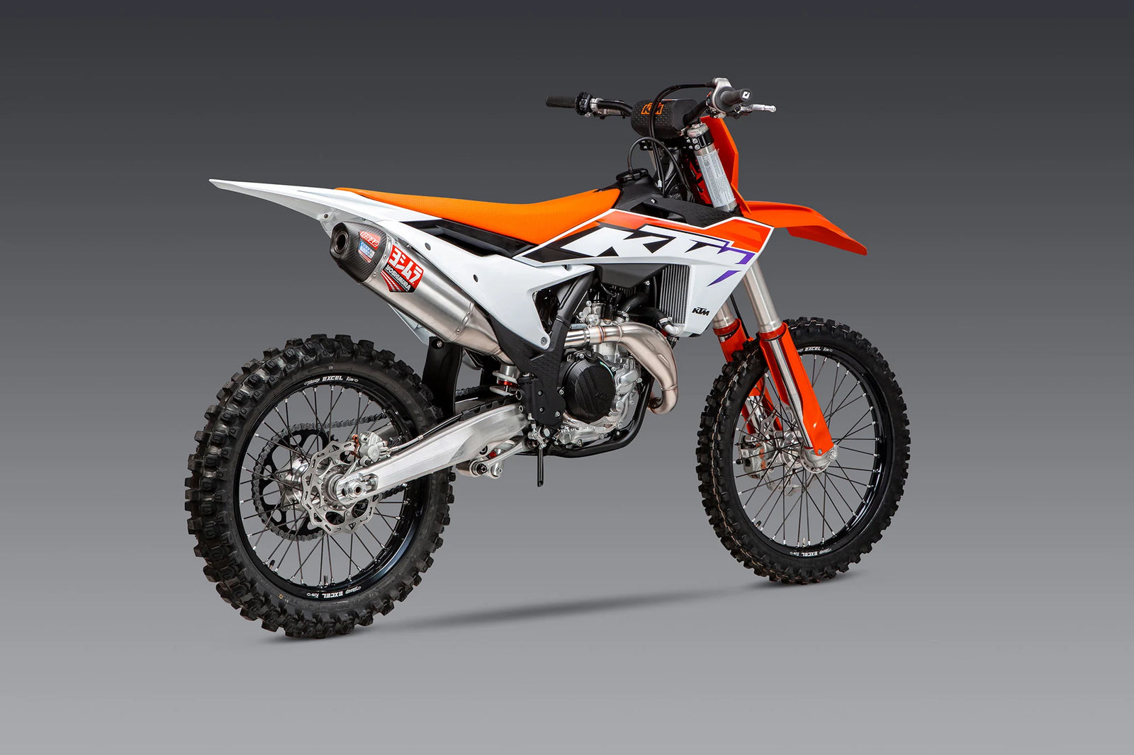 Yoshimura KTM/Husqvarna 250/350/450 23-26 RS-12 Stainless Slip-On Exhaust, W/ Aluminum Muffler