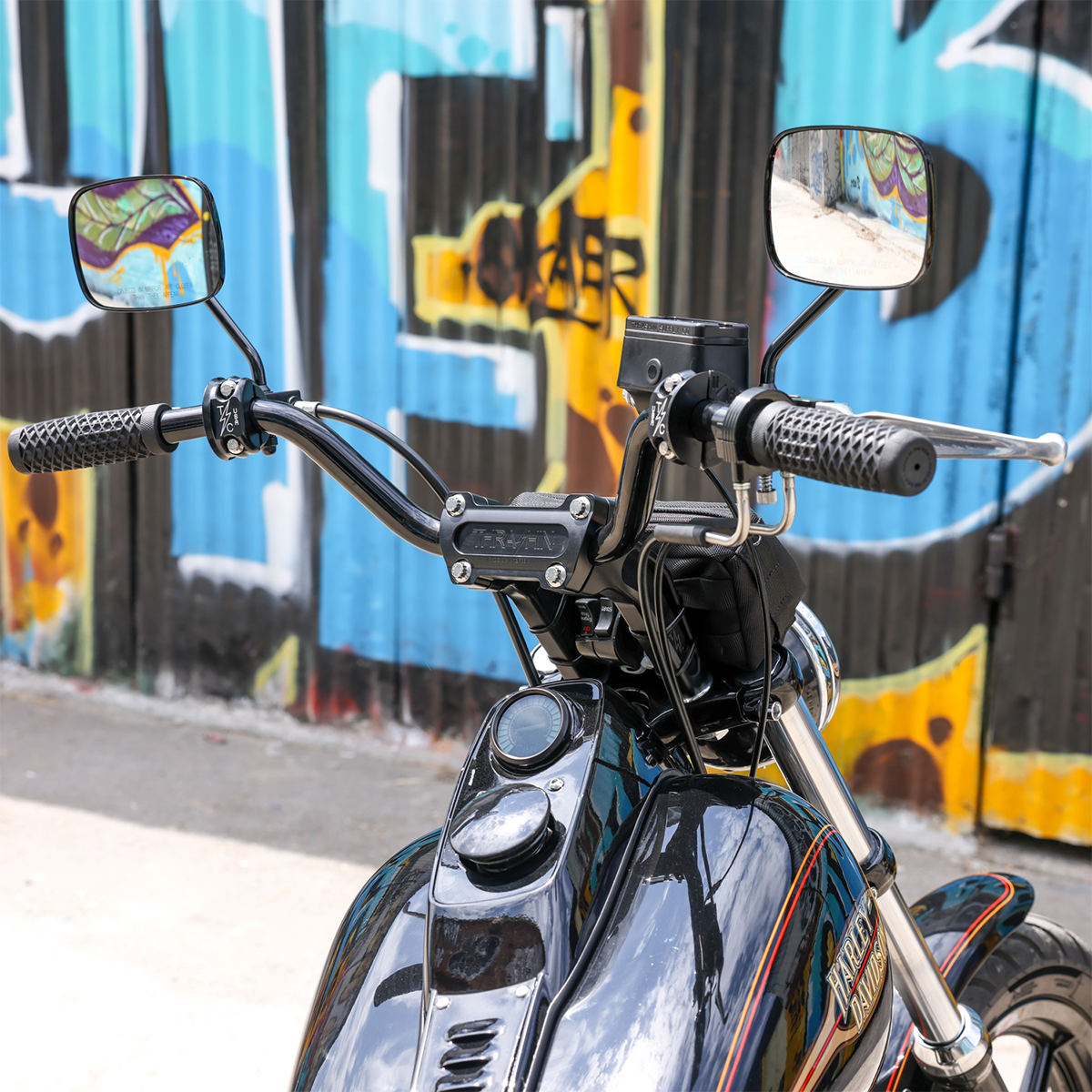 Thrashin Supply CO. Handlebar Risers - Pull Back - 6-1/2" - Black