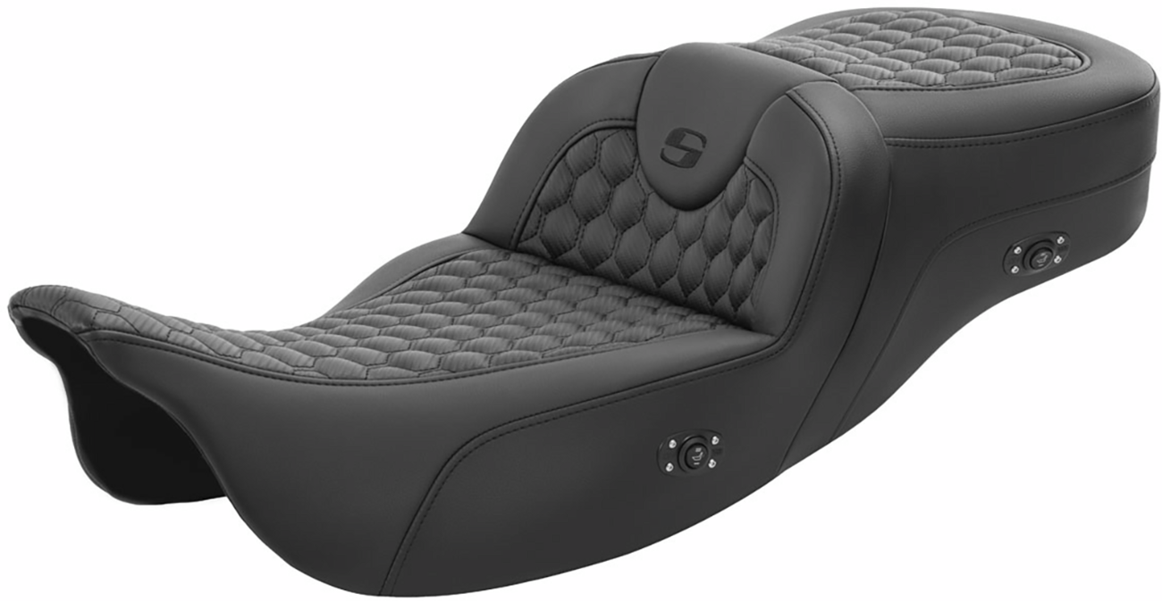 Saddlemen RoadSofa™ Seat - Honeycomb - Without Backrest - Extended Reach - Heated - FL '08-'23