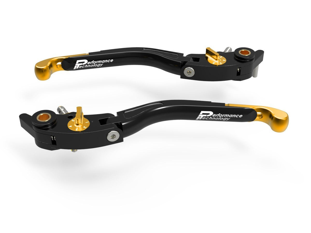 Ducabike DBK LEA01 Brake / Clutch Adjustable Levers Eco GP 2 - BLACK-GOLD
