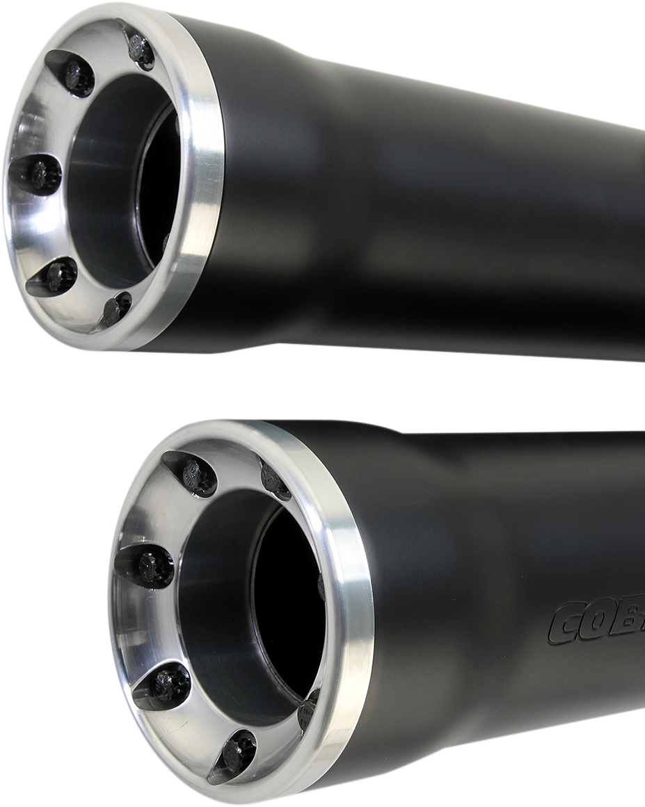 Cobra Slip-On Mufflers With Race Pro Tips - 3" - Black - '07-'17 FXST/B/C, FLSTC/FXCW/C/FXSB/SE