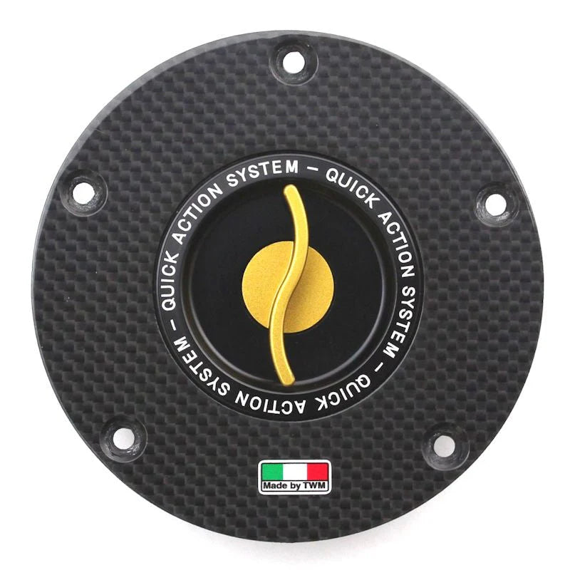 TWM Quick Action Carbon Fiber Gas Cap For Diavel V4 - Gold