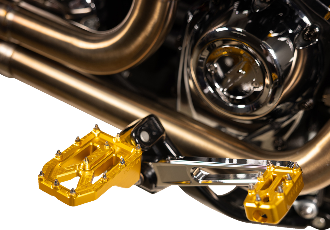 Thrashin Supply CO. Aggressor Foot Pegs - Rear - Gold - HD '72-'25