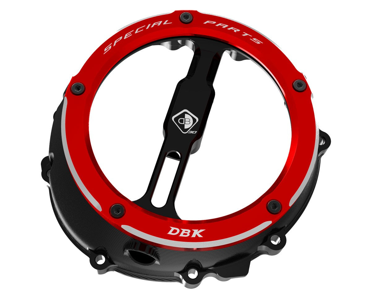 Ducabike DBK Ccdv12 BMW Clear Clutch Cover Oil Bath 3D-EVO - BLACK-RED