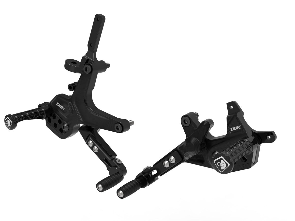 Ducabike DBK Adjustable Rearsets Ducati Streetfighter V2 2025 - BLACK ECO FIXED FOOT PEGS