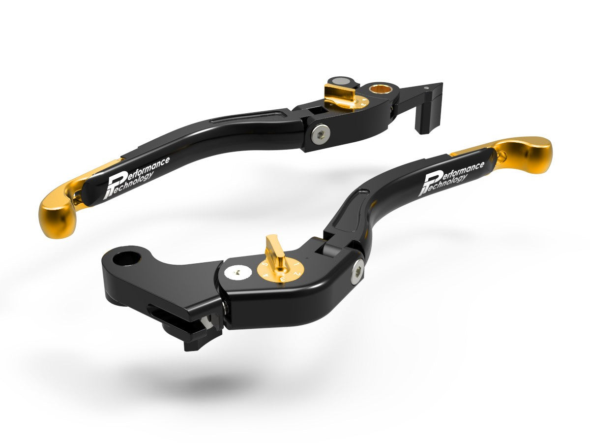Ducabike DBK LEA08 Brake / Clutch Adjustable Levers Eco GP 2 - BLACK-GOLD