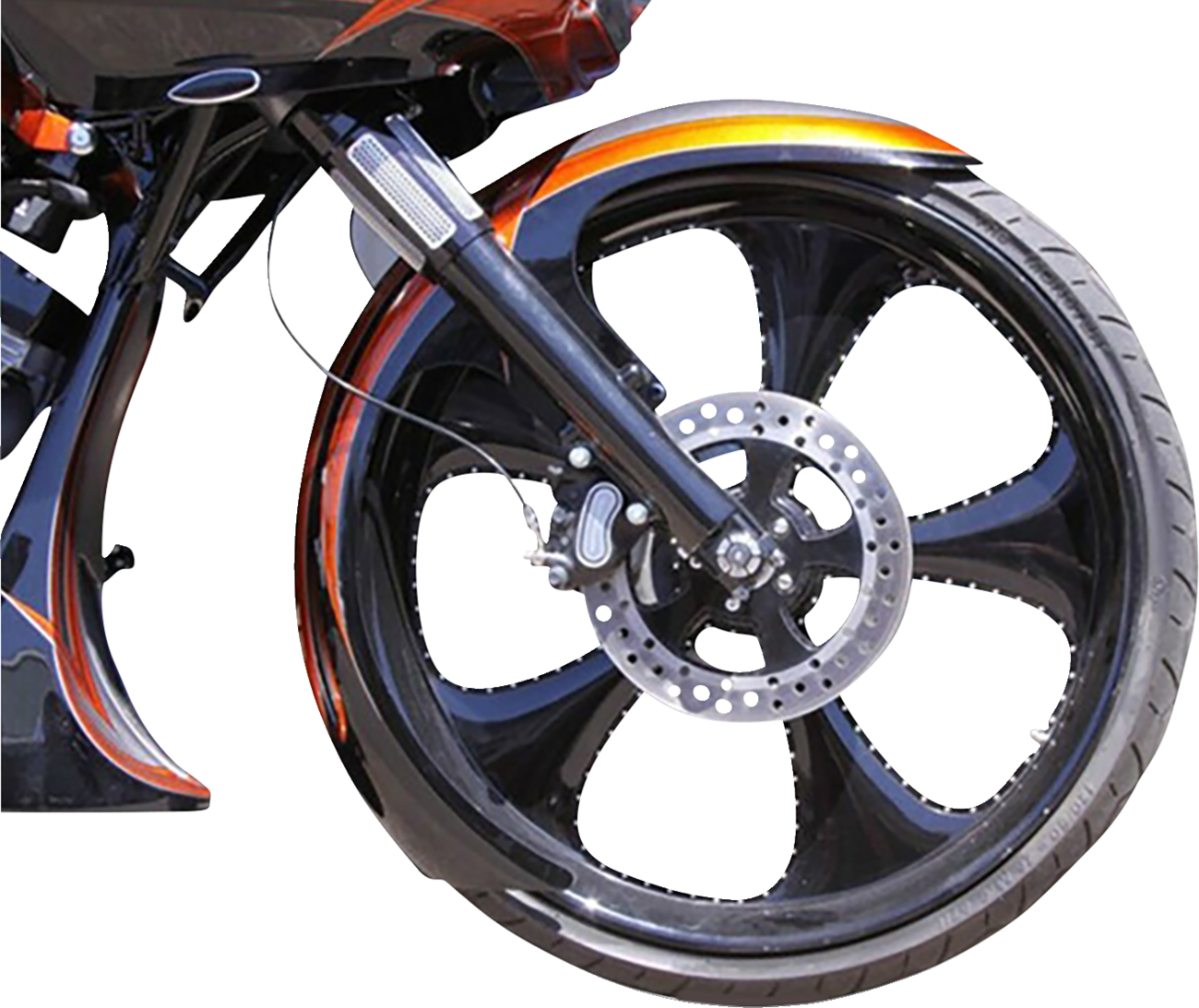 Paul Yaffe Bagger Nation DEI Front Fender - 21" Wheel - With Black Adapters