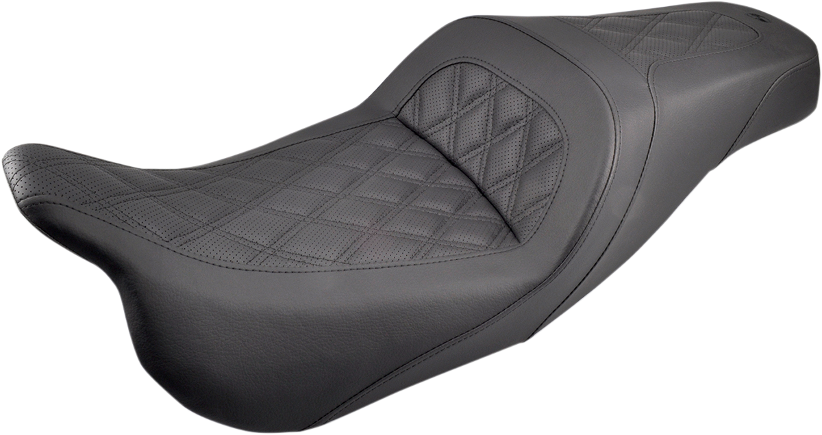 Saddlemen Slim Seat - Black - Lattice Stitch - FL '08-'24