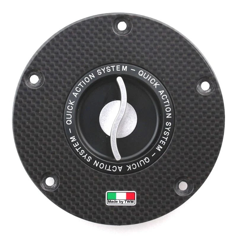 TWM Quick Action Carbon Fiber Gas Cap For Ducati - TDFP.06 - Silver