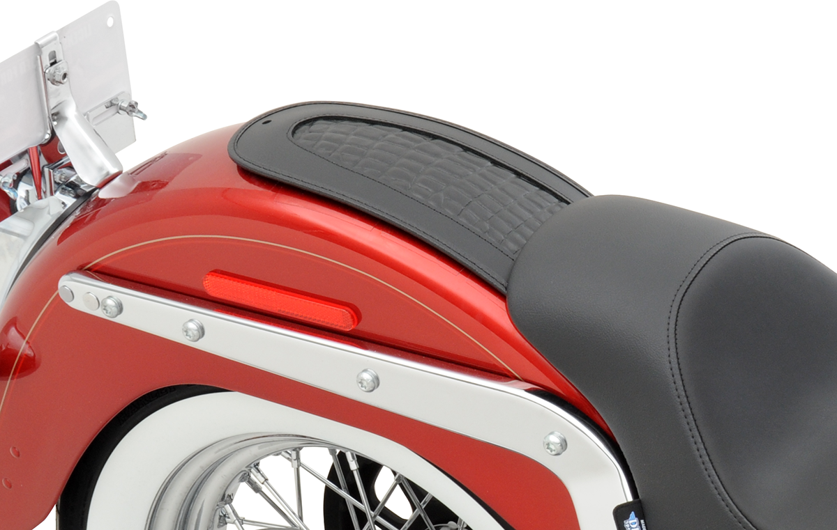 Drag Specialties Seats Fender Skin - Embossed Faux Alligator Leather Center - 13-1/4"