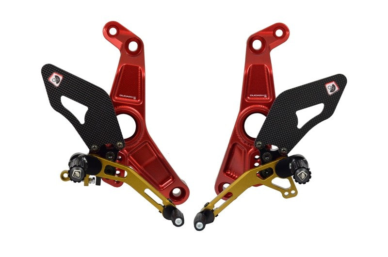 Ducabike DBK PRM12R01 Adjustable Rearset M1200r - RED-GOLD