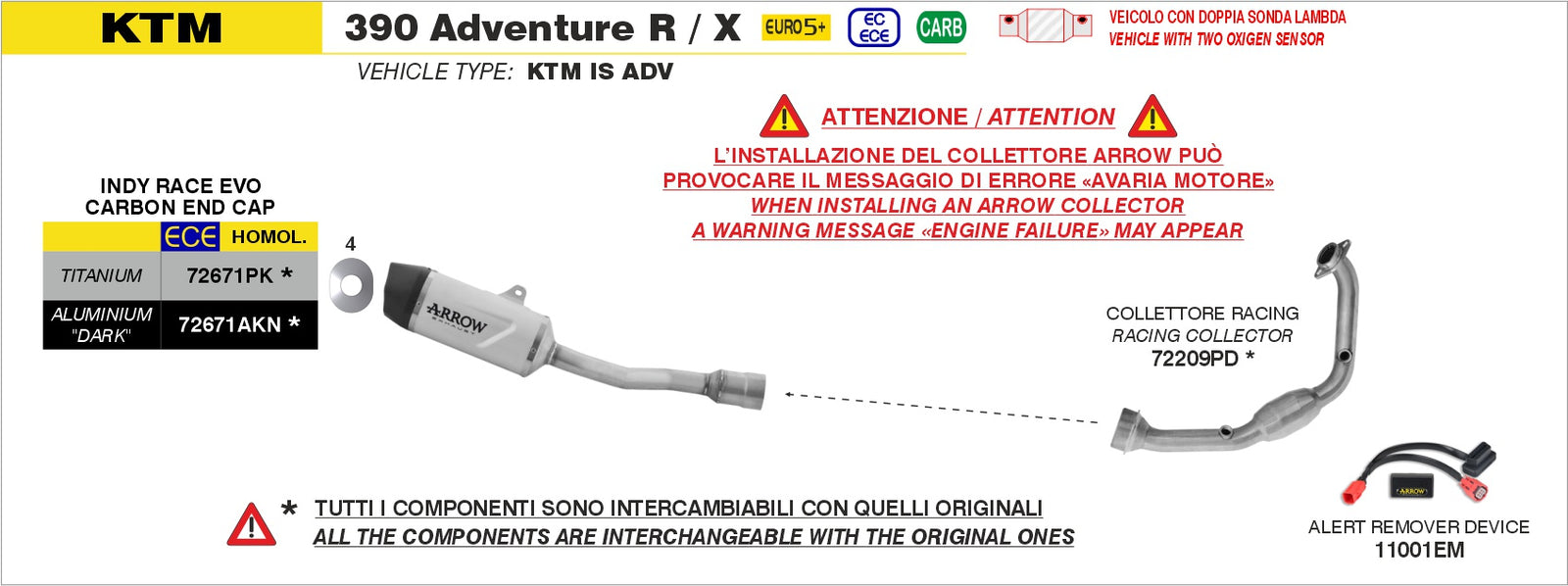 Arrow 72671PK Indy Race EVO Titanium Slip On With Carbon End Cap