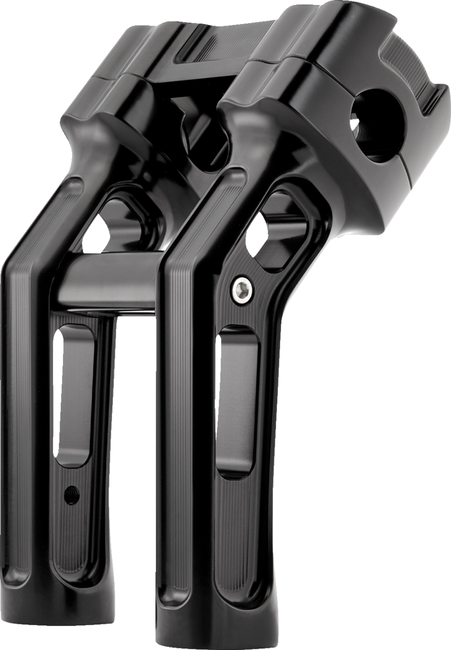 Arlen NESS Method Kickback Handlebar Riser - Softail Gauge Cut-Out - 7" - Black