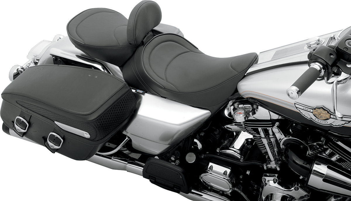 Drag Specialties Seats Solo Seat - Mild Stitched - Driver Backrest Compatible - FLH '97-'07