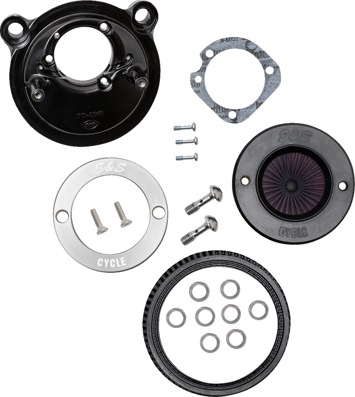 S&S Cycle Air Stinger Stealth Air Cleaner Kit - Black Chrome Ring
