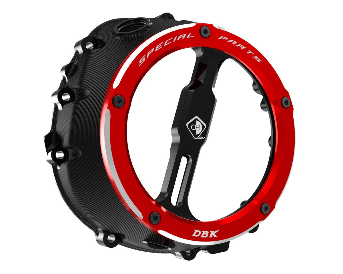 Ducabike DBK Ccdv12 BMW Clear Clutch Cover Oil Bath 3D-EVO - BLACK-RED