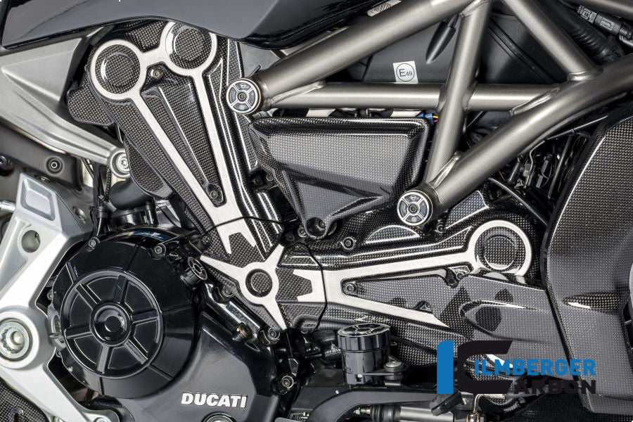 Ilmberger Carbon Cam Belt Covers With Chrome Decal Ducati XDiavel 2016 - Gloss
