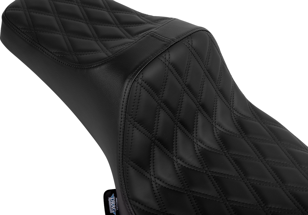 Drag Specialties Seats Predator III 2-Up Seat - Vinyl/Solar Leather - Double Diamond - Chieftain '25/Challenger '20-'25