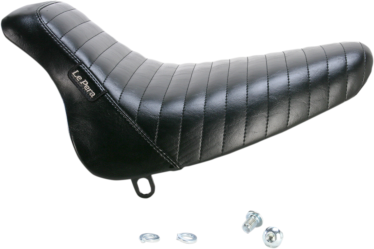 Le Pera Bare Bones Solo Seat - Pleated - Black - Softail '00-'07