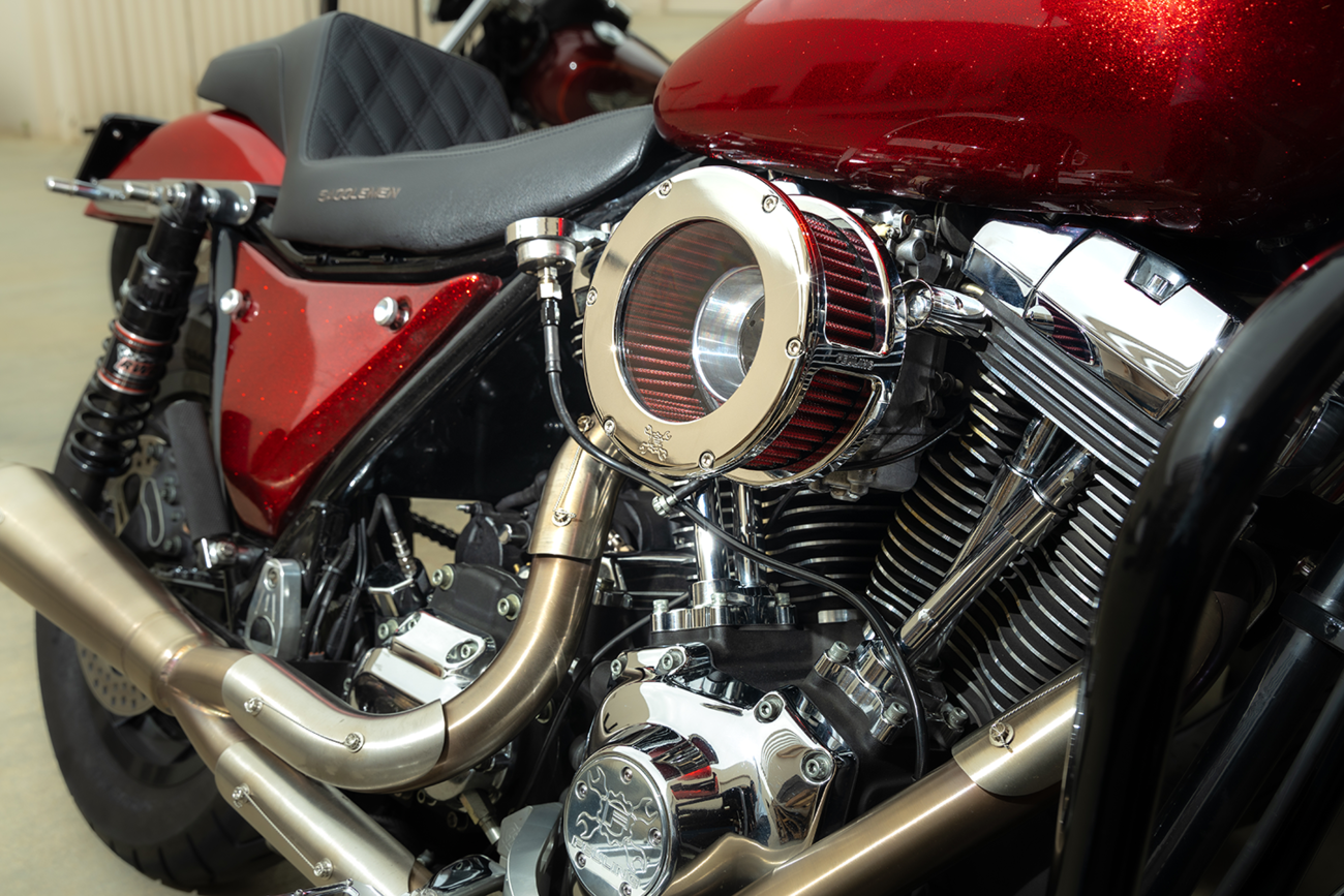 Feuling Parts BA Air Cleaner Kit - Chrome/Clear With Red Filter - M8