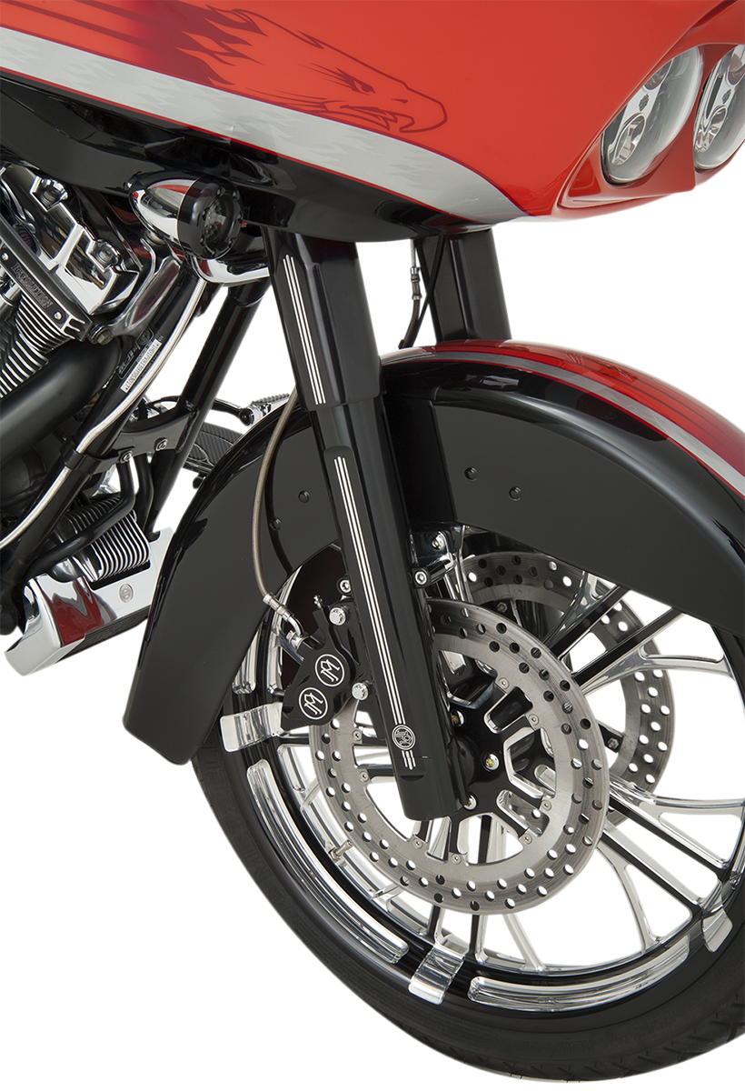 Performance Machine (PM) Fork Leg Kit - Black - Lower - Dual Disc - Contrast Cut - '08-'13