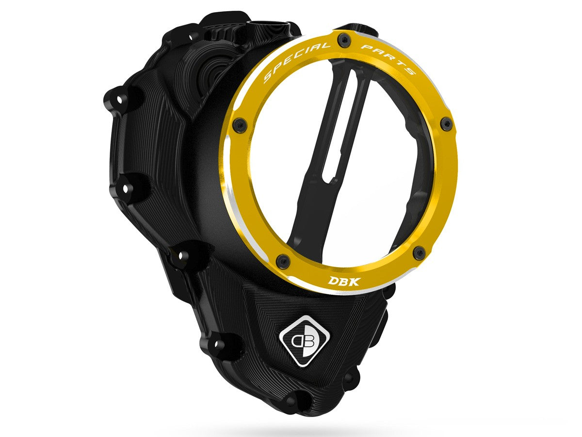 Ducabike DBK Ccdv16 Triumph Clear Clutch Cover Oil Bath 3D-EVO - BLACK-GOLD