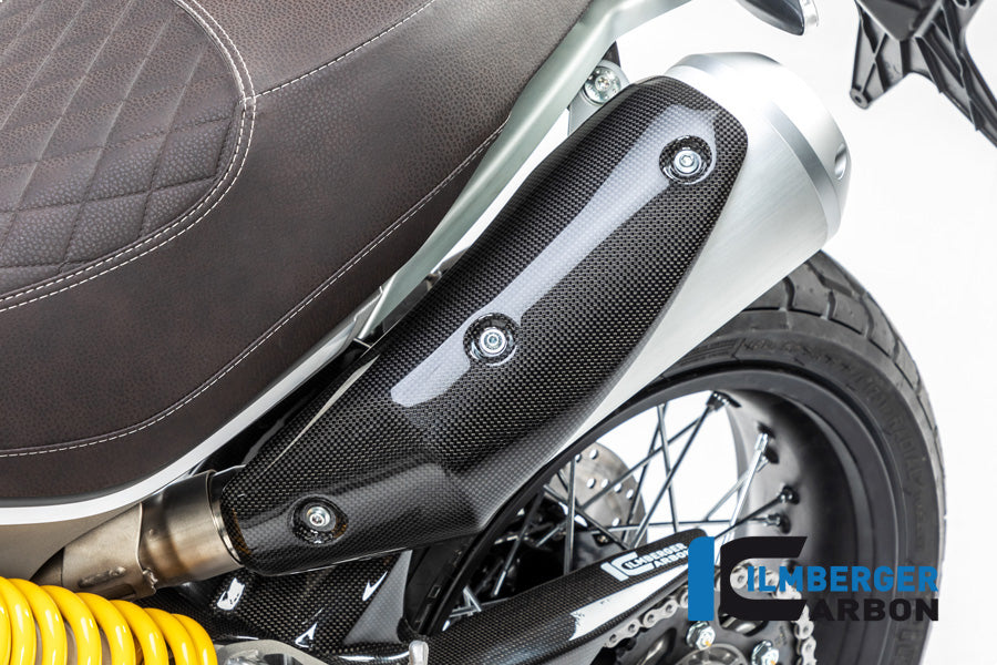 Ilmberger Carbon Exhaust Protection Left Ducati Scrambler 1100 From 2017 - Gloss / Plain
