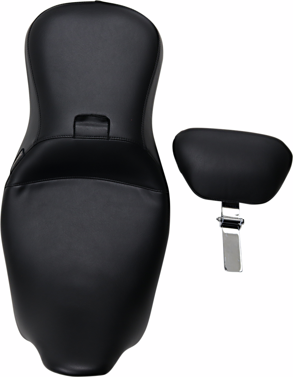Le Pera Outcast Seat - 2-Up - With Backrest - Smooth - Black - FL '08-'23