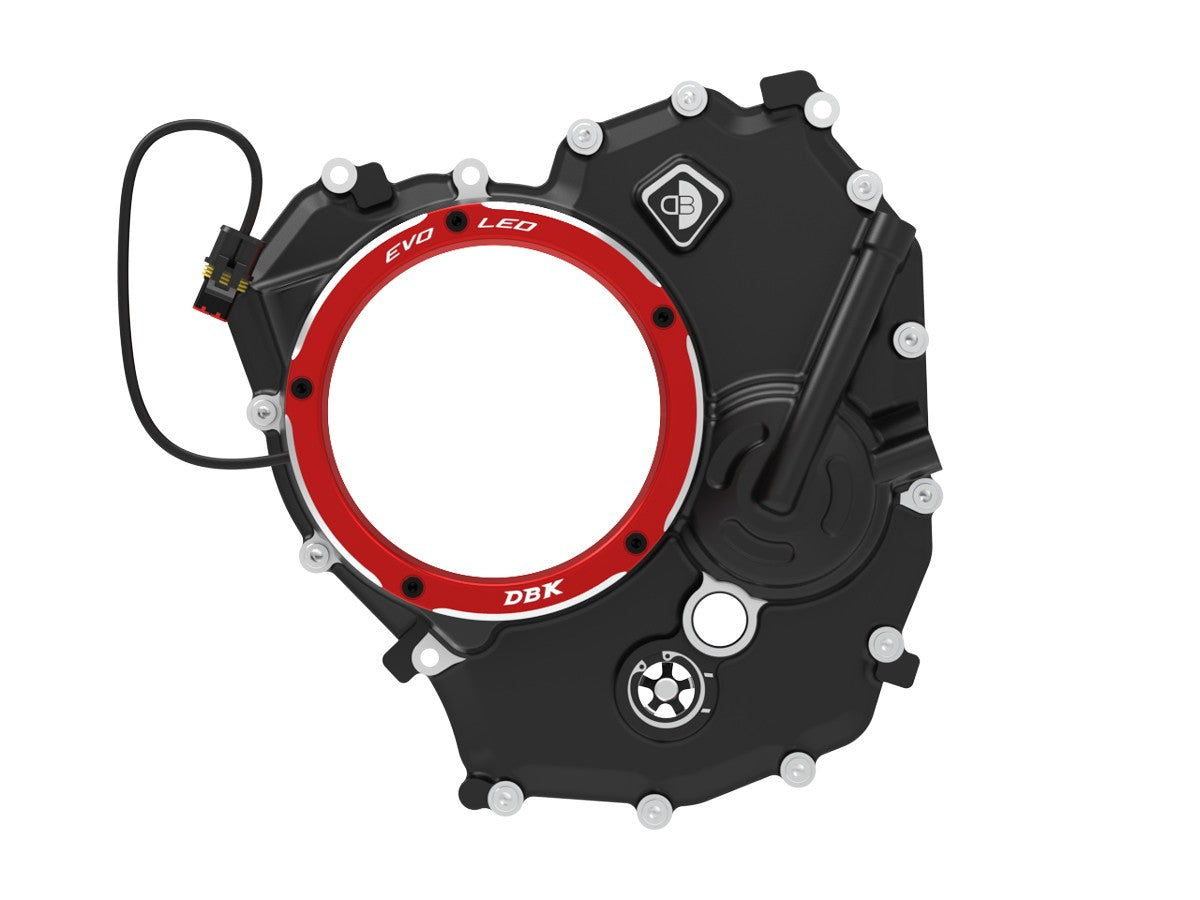Ducabike DBK Clear Clutch Cover EVO LED Ducati V2 - BLACK-RED