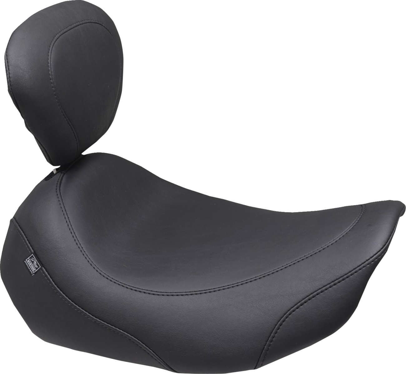 Mustang Wide Tripper™ Solo Seat - Backrest Receiver - Black Stitch - FLT/FLH '23-'26