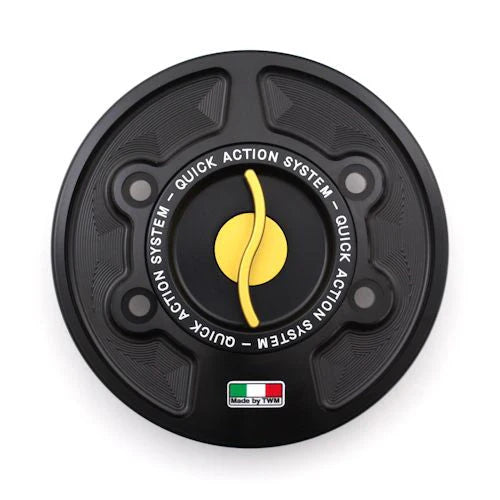 TWM Quick Action CNC Aluminum Gas Cap For BMW S1000R K63 - Yes (Blue) / Gold