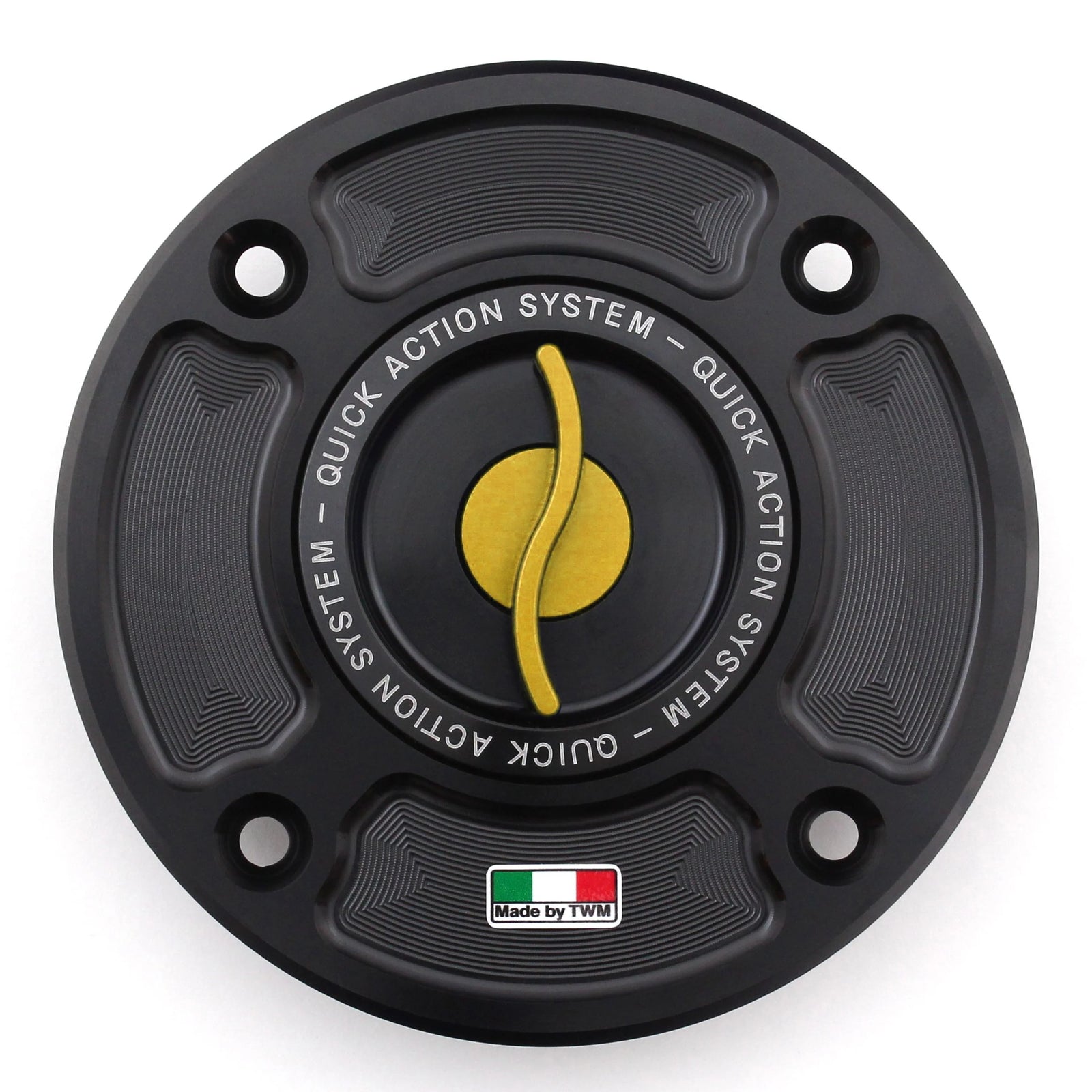 TWM CNC Aluminum Gas Cap / Fuel Cap with Gold Center Cap for Suzuki Motorcycles