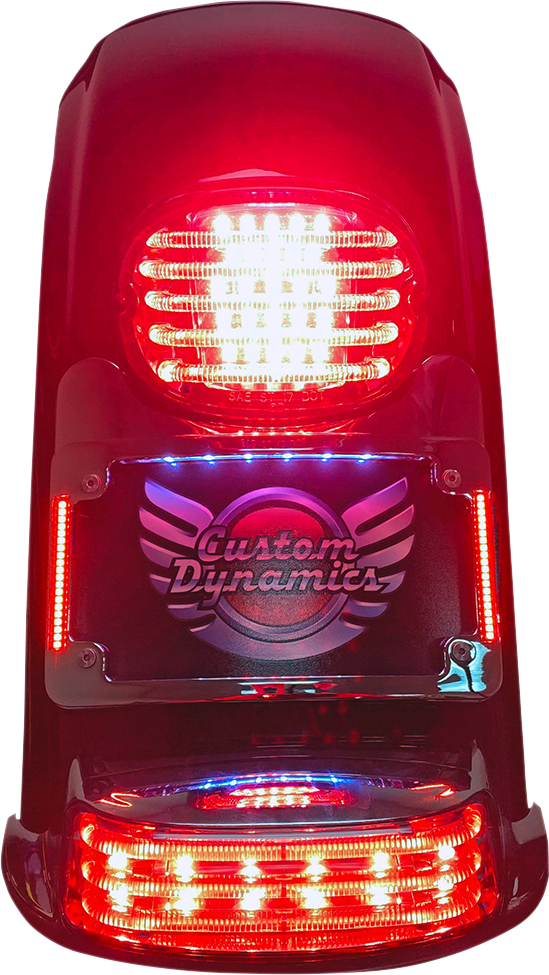 Custom Dynamics Turn Signal Eliminator With Tri Radius Illuminated Plate Frame