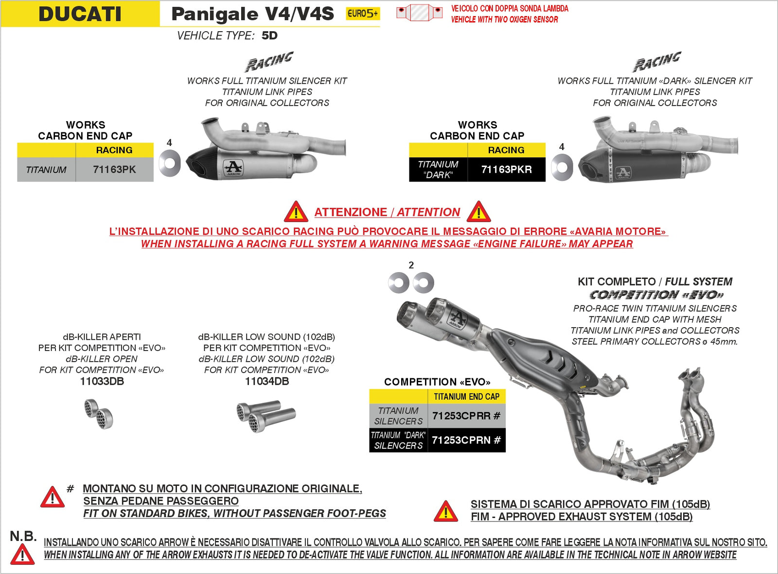 Arrow 11033DB Open Db-Killer For Competition Evo - Assembly Diagram