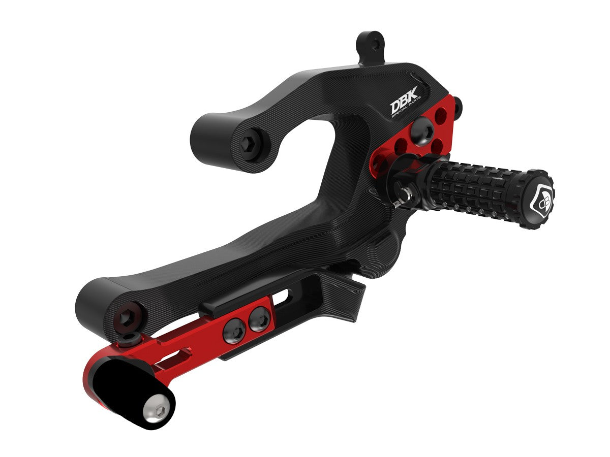 Ducabike DBK PRV201 Panigale V2 MY25 Adjustable Rearsets - BLACK-RED