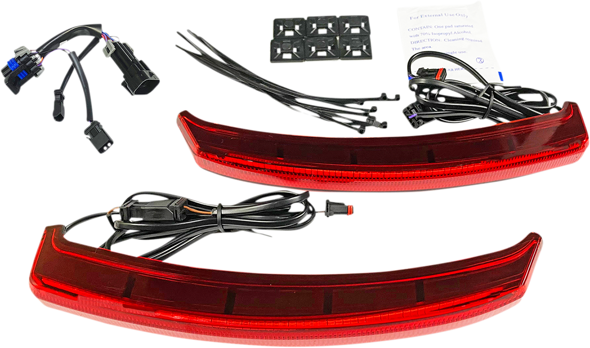 Custom Dynamics Saddle Bag Lights - Red Lens - Indian