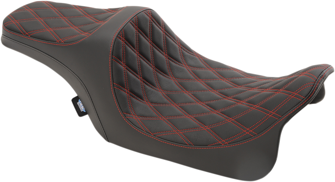 Drag Specialties Seats Predator III Seat - Double Diamond - Red Stitched - FL '08-'23