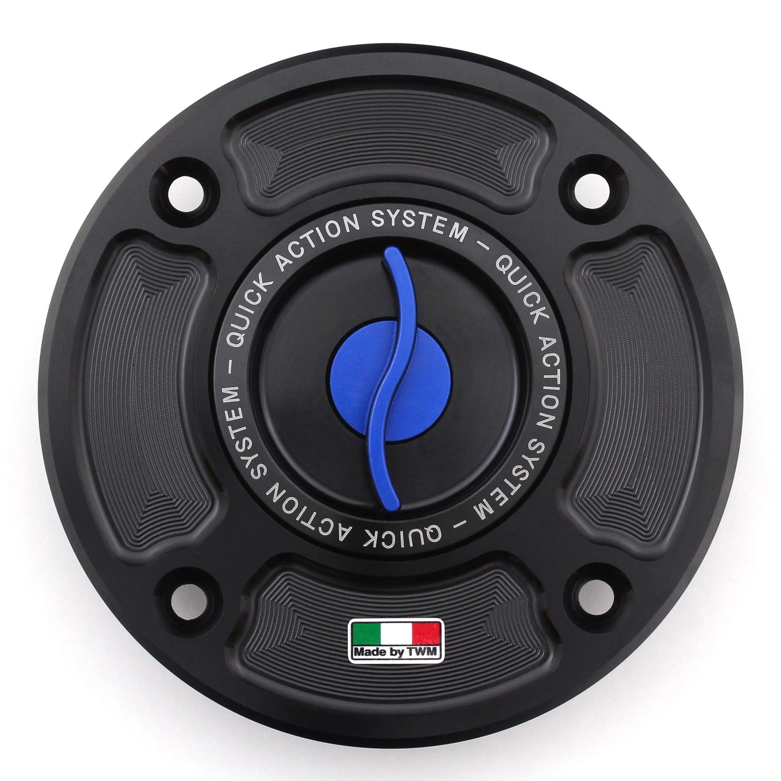 TWM CNC Aluminum Gas Cap / Fuel Cap with Blue Center Cap for Suzuki Motorcycles