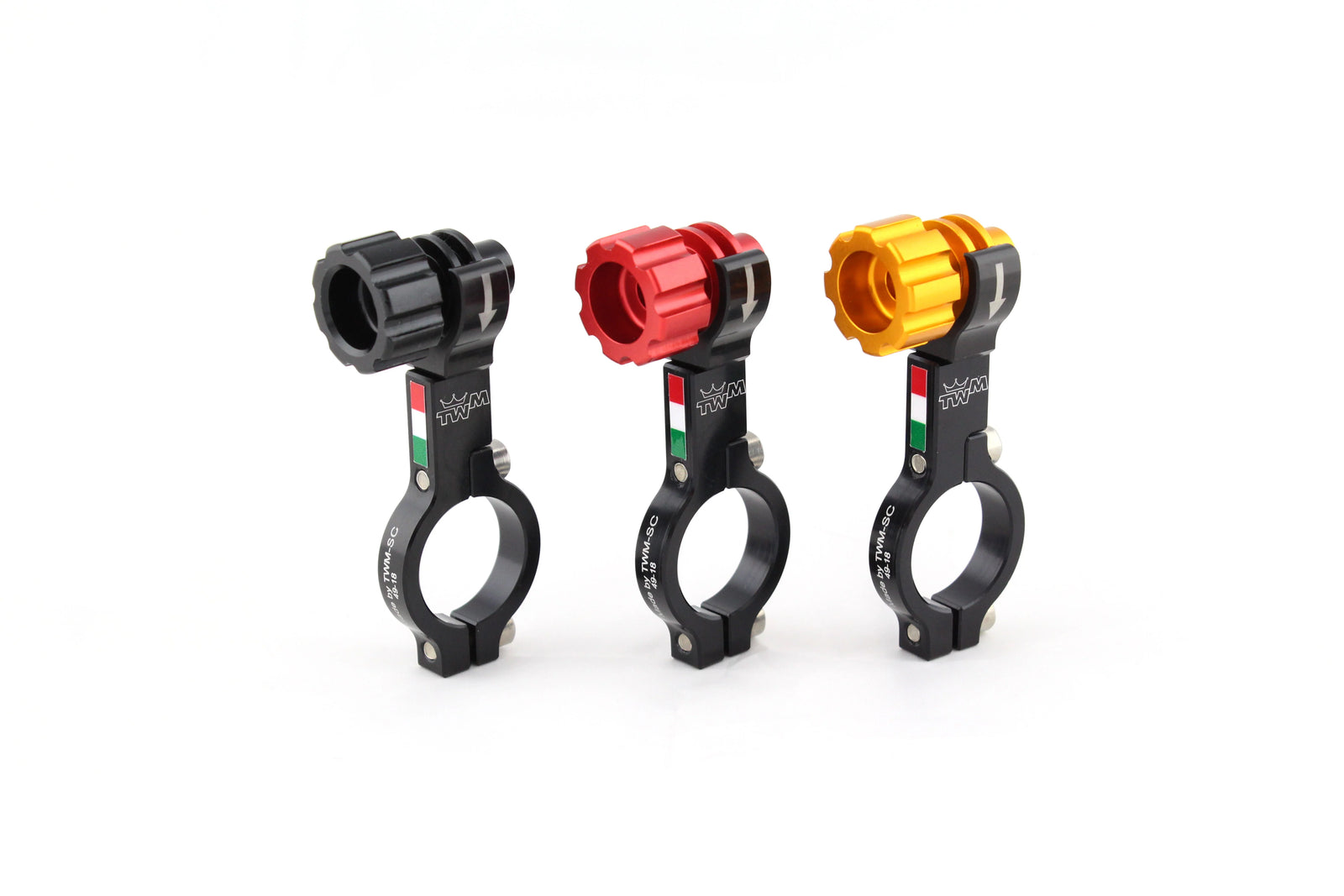 TWM GP Style Remote Brake Span Adjuster in Black, Red, and Gold