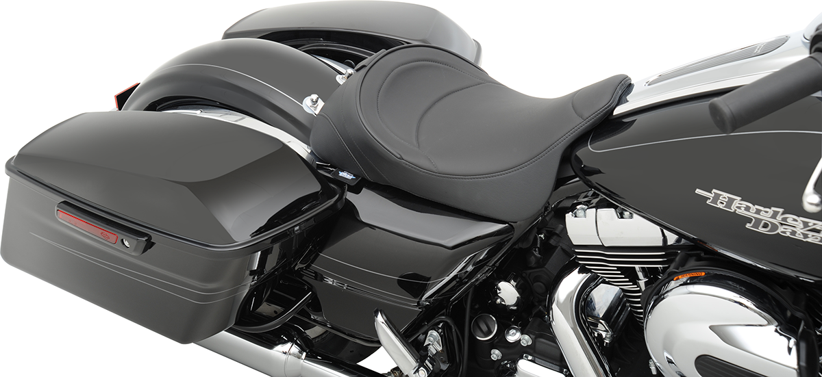 Drag Specialties Seats Solo Seat - Mild Stitched - Driver Backrest - FL '08-'23