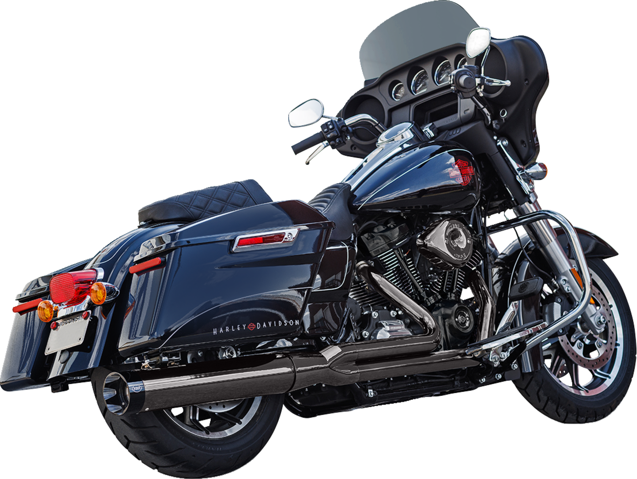 S&S Cycle 2-Into-1 Lava Chrome Sidewinder® Exhaust System - Race Only