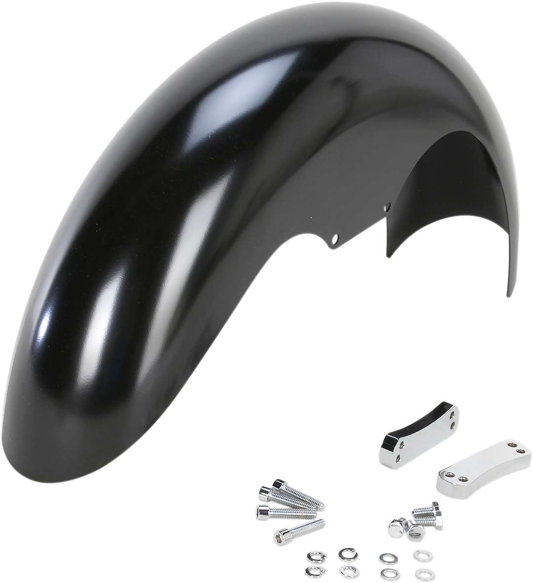 Klock Werks Level Front Fender - Black - 19" - HD Dyna/Softail
