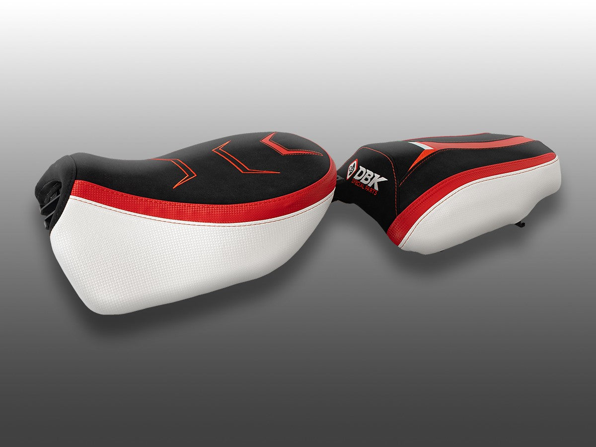 Ducabike DBK Ses02 Ducati MTS V4 Standard Complete Comfort Seat (Rider + Passenger) - BLACK-RED-WHITE