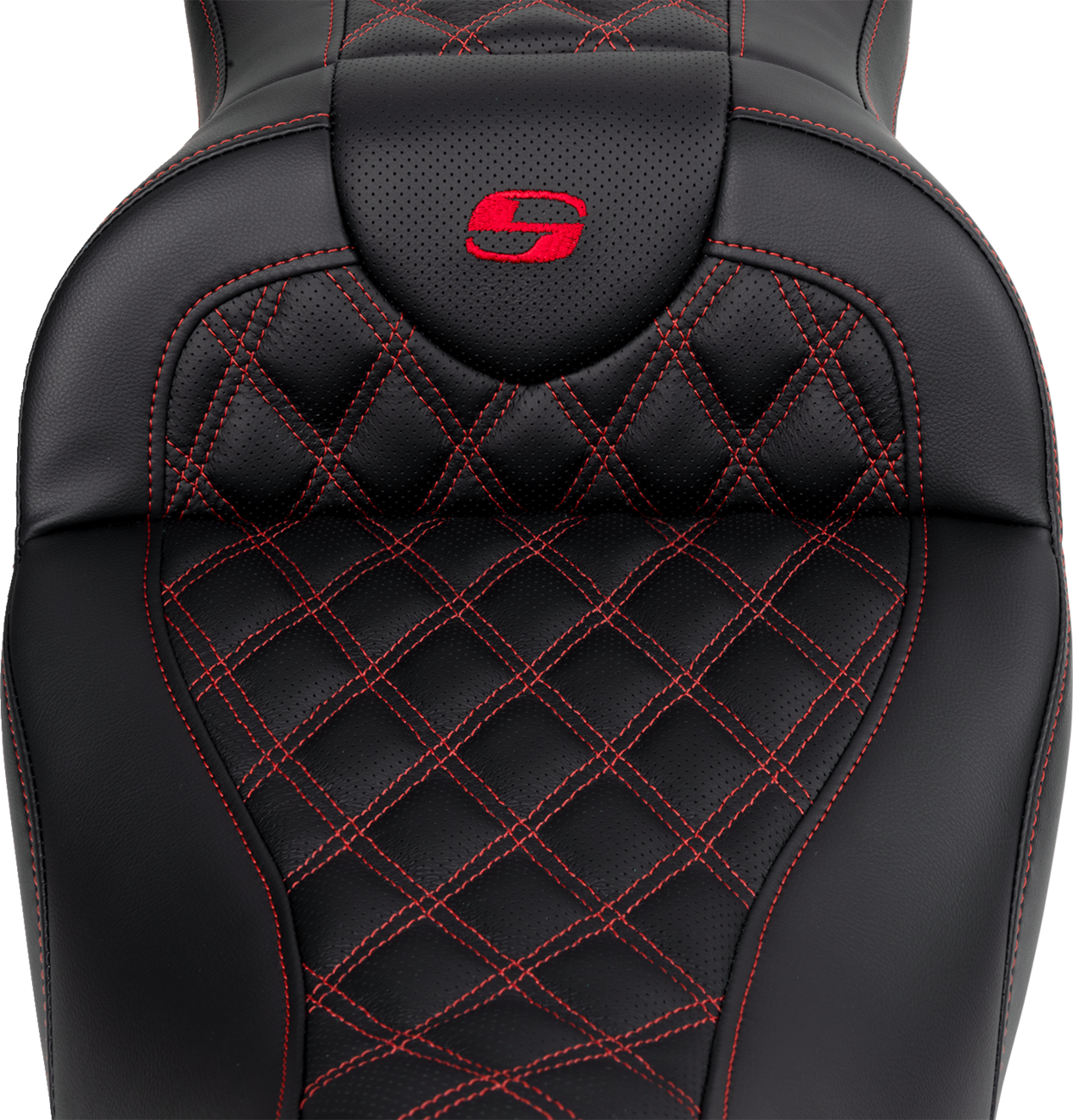 Saddlemen Roadsofa™ Seat - With Backrest - Red Stitch - FL '08-'23