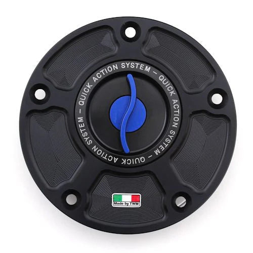TWM Quick Action CNC Aluminum Gas Cap For Kawasaki - TKPR.03 - Blue