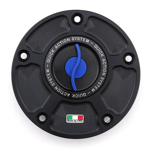 TWM Quick Action CNC Aluminum Gas Cap For Kawasaki - TKPR.03 - Blue